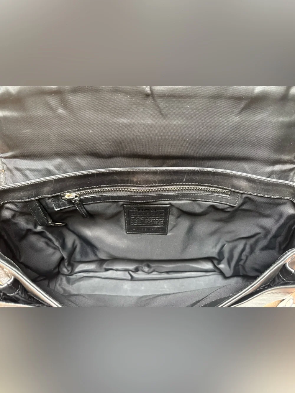 Vintage Coach Logan Black Leather Large Briefcase Portfolio Laptop Bag 5238